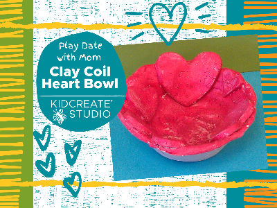 Kidcreate Studio - Fairfax Station. Play Date with Mom - Clay Coil Heart Bowl Sensory Play (18 Months - 6 Years)